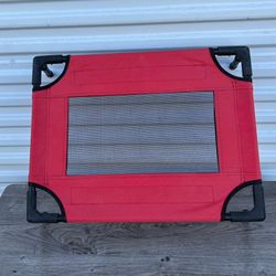  elevated pet cot, likely a Lucky Dog brand comfort cot