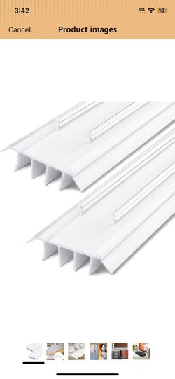 2 Pcs Kerf Style Door Bottom 36" Long 1 3/4" Wide Replacement Threshold Seal with Vinyl Fins Weatherstrip Draft Stopper for Interior Exterior Doors(Wh