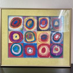 Wassily Kandinsky Oil Painting Reprint on Framed Canvas Wall Art Picture Print Concentric Circles