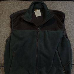 New With Tags Vintage 90s REI Vest Forest Green Fleece Full Zip Pockets Sz M MEN