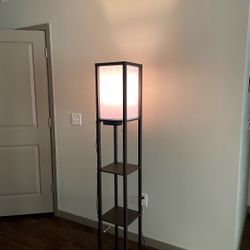 Floor Lamp Etagere Organizer Storage Shelf with 1 USB, 1 Type C, and a power outlet