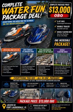 COMPLETE JET SKI PACKAGE – $13,000 OBO