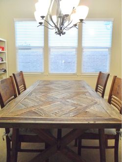 Wooden Dining Table + Four Wooden Chairs