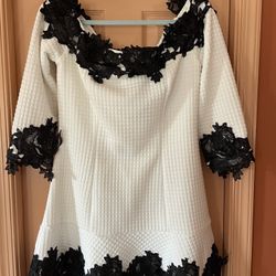 Size S/M White Dress With Black