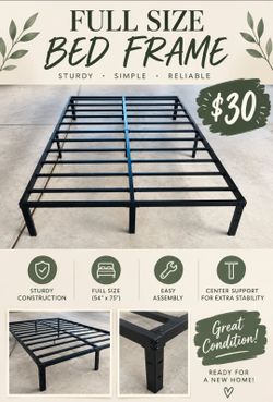 Full size metal bed frame.