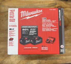 Milwaukee M18 High Output Starter Kit with Two 6.0 Ah Battery and Charger