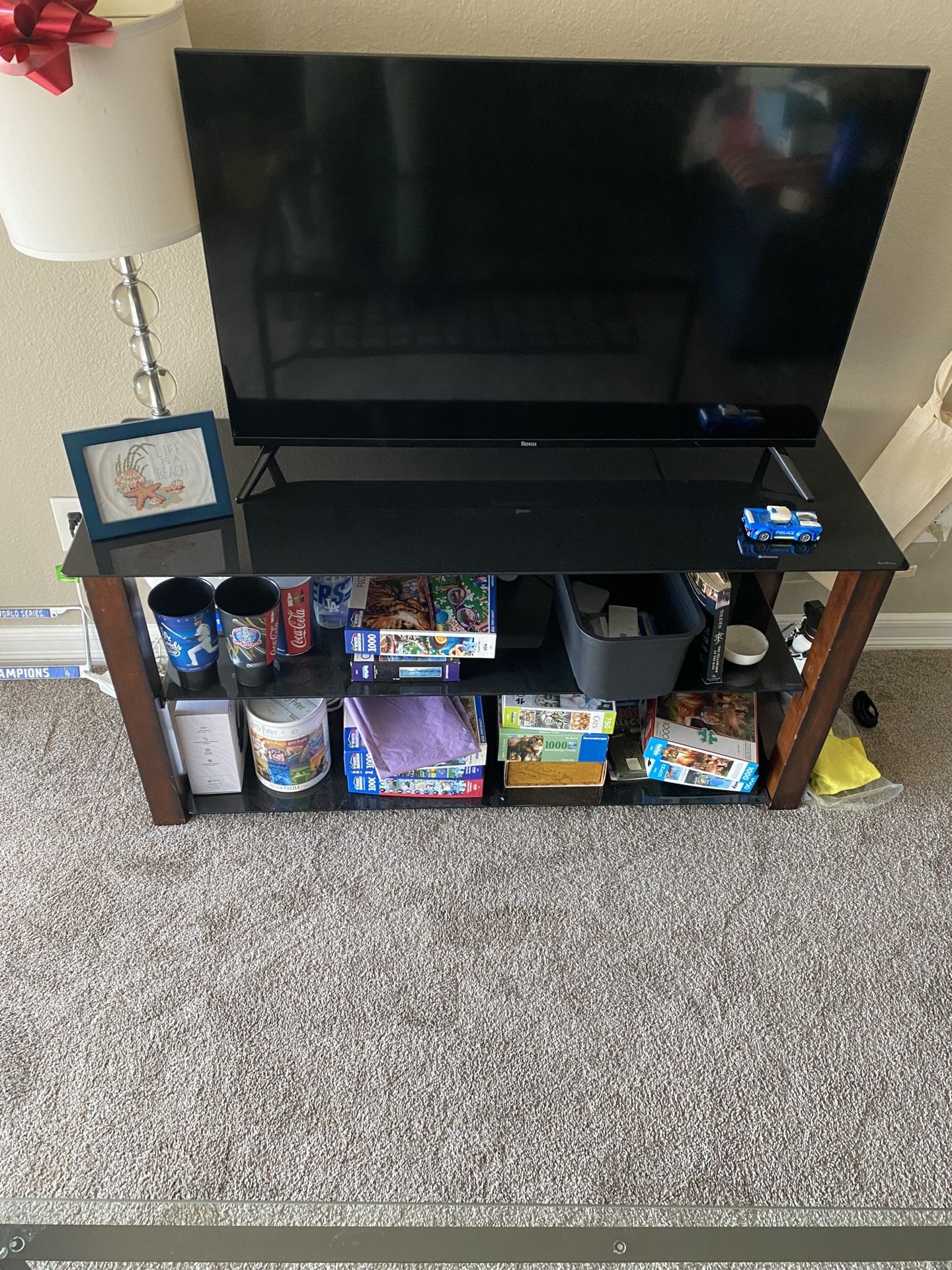Media Center With Shelves / Tv Stand