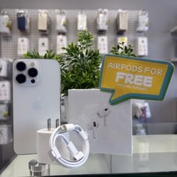 iPhone 13 Pro Unlocked Silver Color 128Gb AirPods Comes For Free !