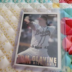 Tom Glavine 1993 Fleer Career Highlights Insert Baseball Cards 