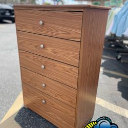 New Oak Wood 5 Drawer Chest Dresser 