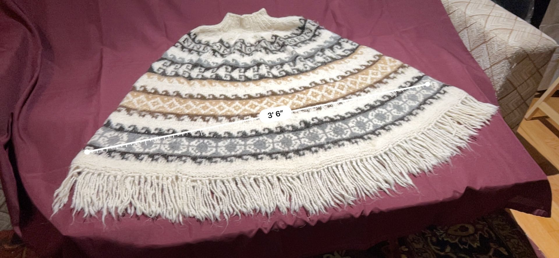 Colombian poncho 100% Wool