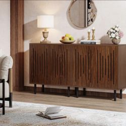 J0306 Sideboard Buffet, Set of 2 Storage Cabinet with Adjustable Shelves