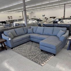 NEW USA-MADE Sectional Sofa (120” x 95”) — Washable Covers + $200 OFF