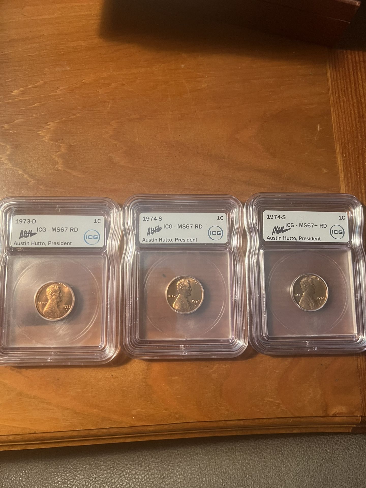 ICG Graded MS67 Coin Lot Of Three Penny’s