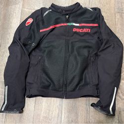 Vintage Ducati Mesh Textile Motorcycle Armor Riding Jacket size 48