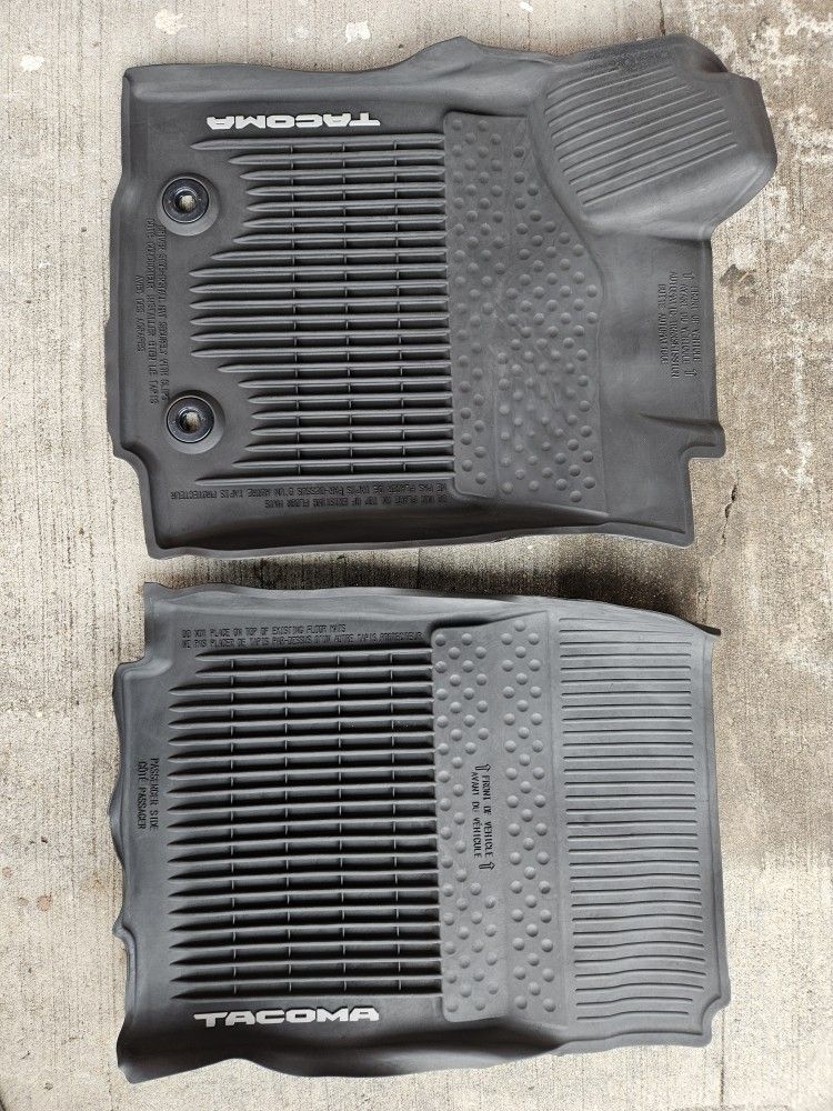 2016-2023 Toyota Tacoma Double Cab All Weather Rubber Floor Mats OEM Black 