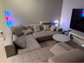 Luxury large three-piece linen sofa!