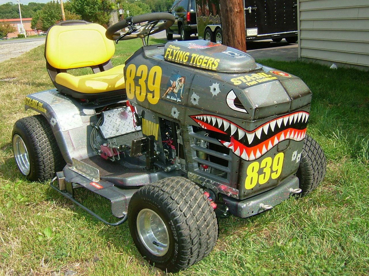 V8 lawn mower