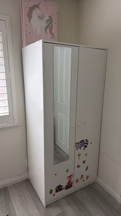 IKEA White Wardrobe with Mirror Door