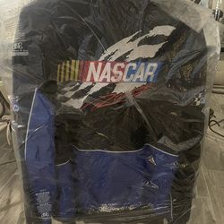 Vintage Jeff Hamilton JH Design NASCAR Racing Team Black Blue 90s Jacket in size 2XL