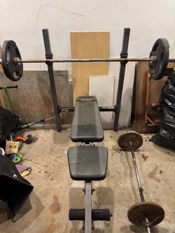 Weight bench & Curl bar