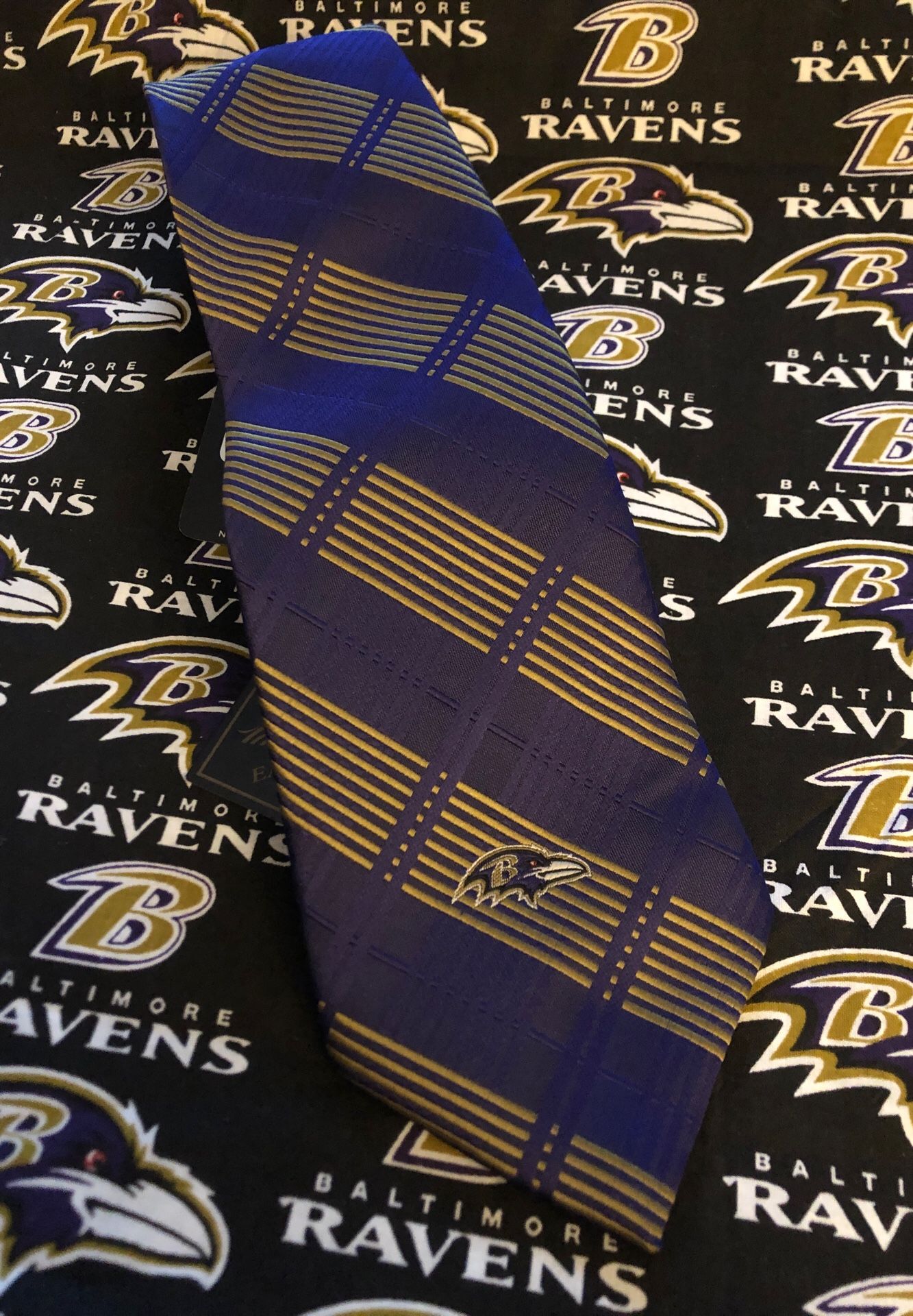 New NFL Baltimore Ravens Men’s Woven Striped Necktie - NWT