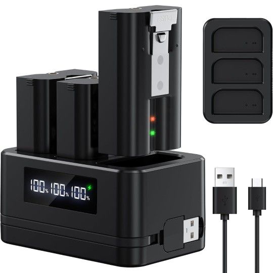 Replacement Battery for Ring Doorbell - 6040mAh Rechargeable Ring Camera Battery with LED Display Charger, Compatible with Ring 2/3/3 Plus/4, Spotligh