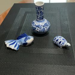 Blue And White Asian Porcelain Items