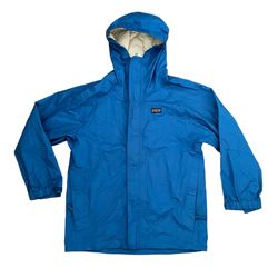 Patagonia Blue H2NO Torrentshell Waterproof Rain Jacket Kid's Medium M (10)