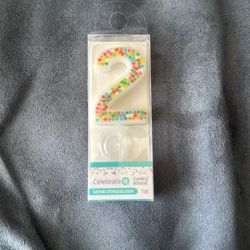 New Celebrate It Number 2 Birthday Candle