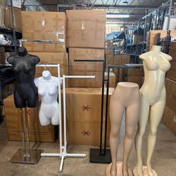 Store closing sale clothing racks mannequin