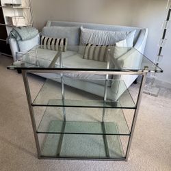 CB2 Glass Media Console TV Stand