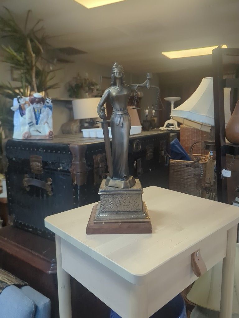Brass Statue Lady Of Justice