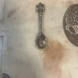 Vintage Sterling Silver Miniature Salt Spoon