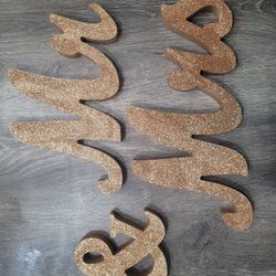 Rose Gold Wood Mr & Mrs Sign