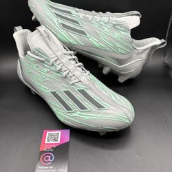 New Adidas Football Cleats Mens Size 14 Gray Aqua Green