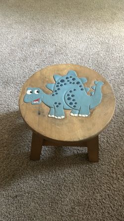 Handmade Dinosaur wooden stool