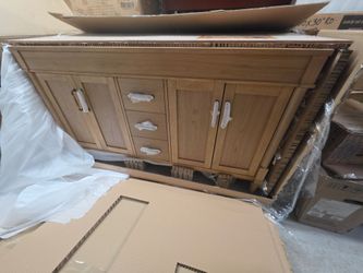 Ove Decors Salisbury 60" Free Standing Double Basin Vanity Set with Cabinet and Cultured Marble Vanity Top