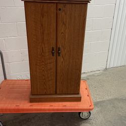 VINTAGE 80’s VHS STORAGE CABINET WITH MAGNETIC DOORS 