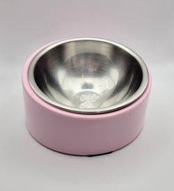 Pink Slanted Dog Bowl, Non-Skid & Non-Spill, Small