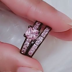 Pink Sapphire Ring Set