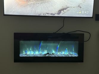 40” Electric Wall-Mounted Fireplace – Slim, Modern, Adjustable Flames