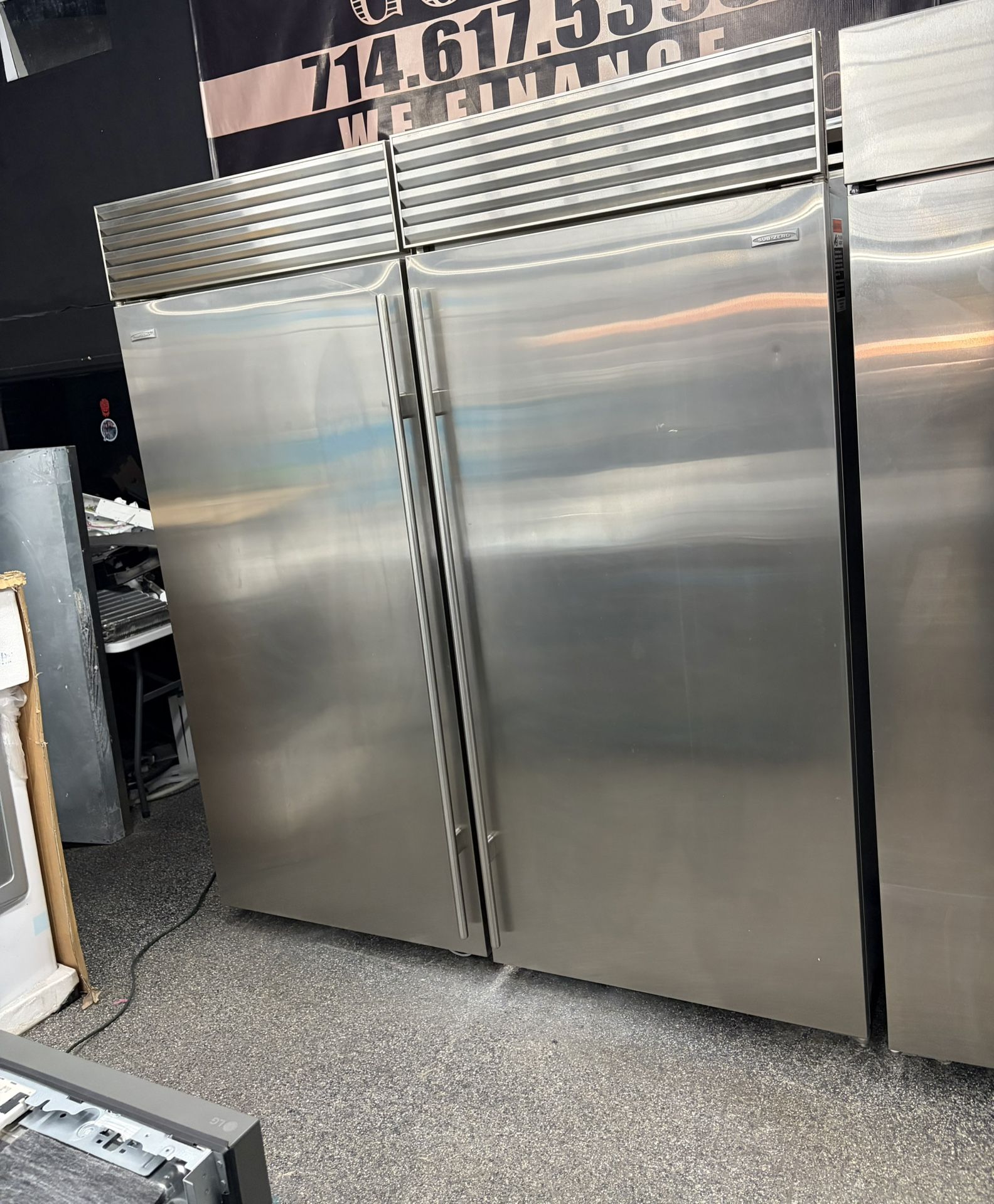 Sub Zero Stainless Steel Built In 72” Column Set Fridge Freezer