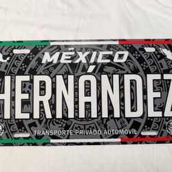 Hernandez Mexico Plate aluminum Plate Mexican Mexico Hernandez 