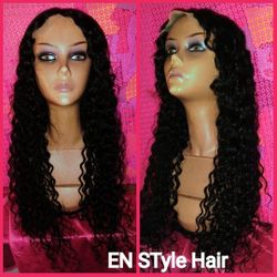 26" Bohemian Virgin Curly 4x4 Free Part Closure Human Hair Wig 