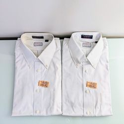  New (Unused), Vintage Hathaway Men's Oxford Dress Shirts White, 100% Cotton