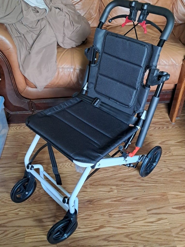 Like New Portable Foldable Wheelchair Handcart Travel Transport Chair