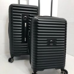 BRAND NEW DELSEY 2-PC HARDSIDE LUGGAGE SET WITH SPINNER WHEELS (CARRY-ON AND CHECKED LUGGAGE)
