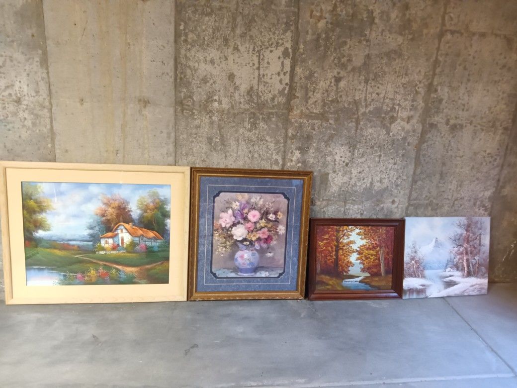 Various Paintings Nature Landscapes Winter Scenes Flowers