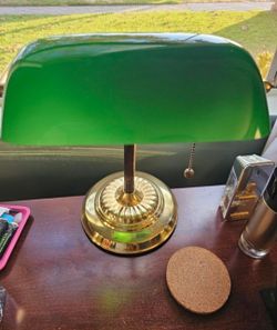 Vintage green glass  lamp